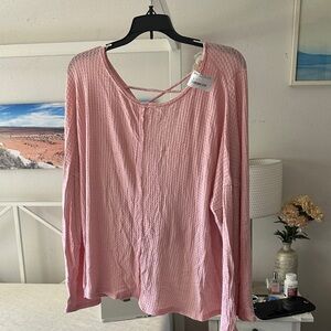 Peach Love California Pink Textured Blouse